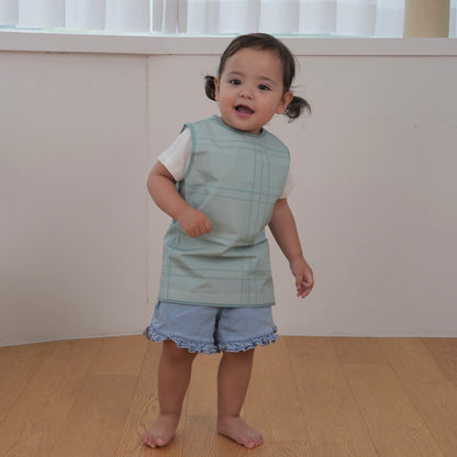 BABY BIB & TRAY SET｜ Mint Check